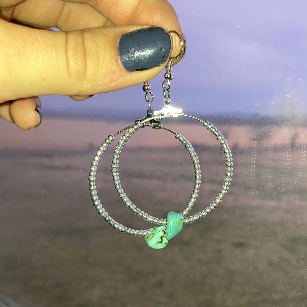 Turquoise beaded earrings